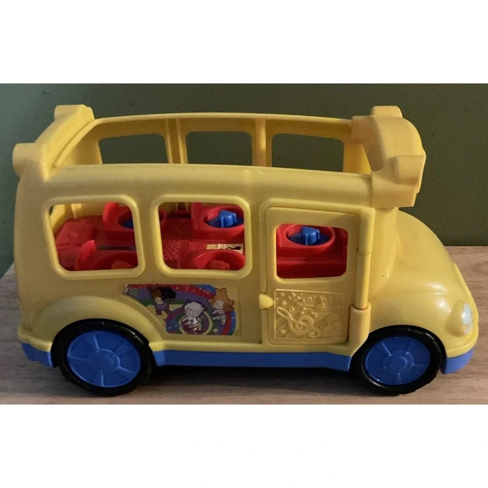 2013 Fisher Price Little People Musical School Bus, Yellow, Tested And Works